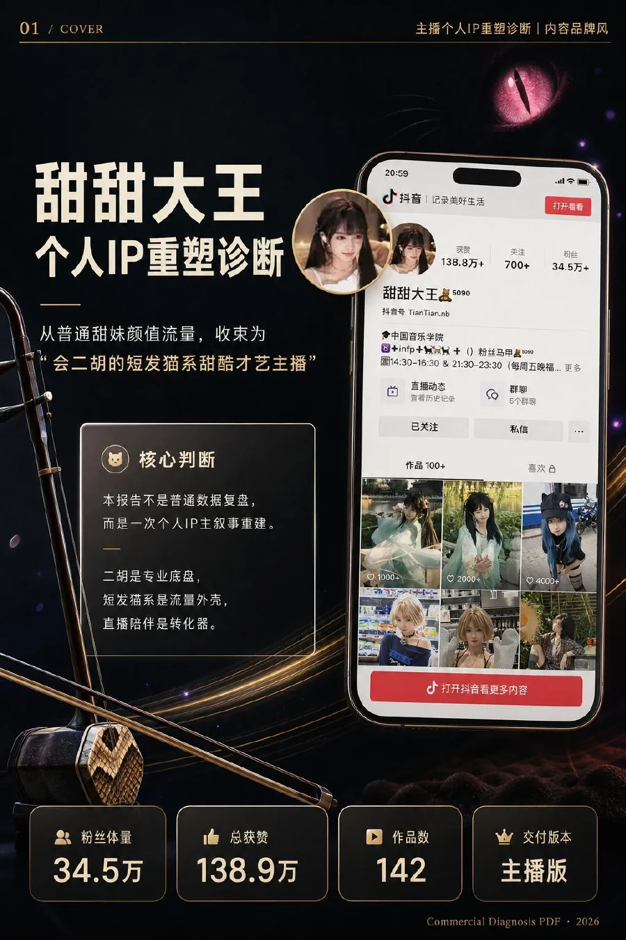 真人主播甜甜大王个人 IP 诊断报告